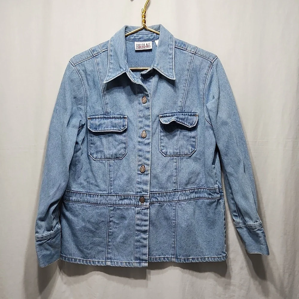 Denim Button Front Jacket - Picture 1 of 6
